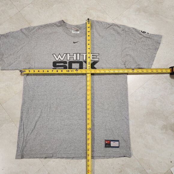VTG 90s Y2K NIKE White Sox Mens L Large Center Swoosh Check MLB Baseball T Shirt - Picture 7 of 15